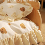 Houten Katten- en Hondenbed – Indoor Pet Bed met Teddybeer-Patroon, Comfortabel & Duurzaam