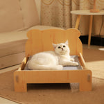 Houten Katten- en Hondenbed – Indoor Pet Bed met Teddybeer-Patroon, Comfortabel & Duurzaam
