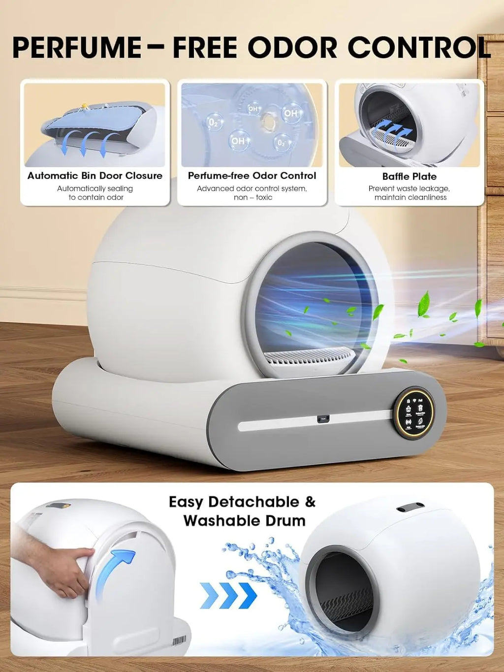 Premium 65L Zelfreinigende Kattenbak – Slim, Stil & Volledig Gesloten Katten Toilet