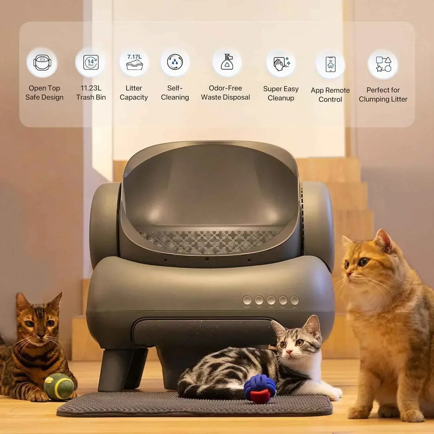 CleanCat Pro™ – Zelfreinigende Kattenbak met Slimme Sensor